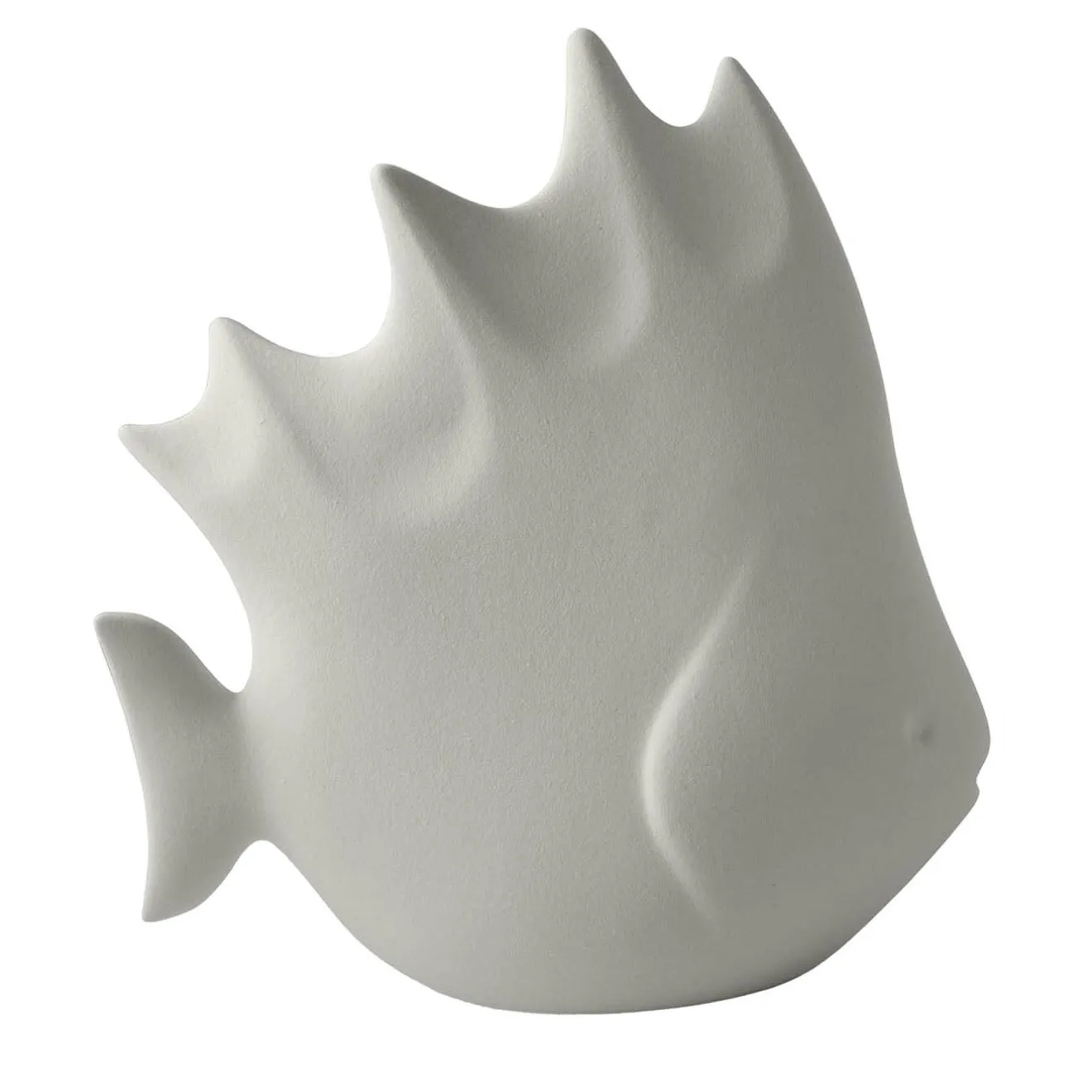 Lineasette Pesce tropicale grande in ceramica grigio