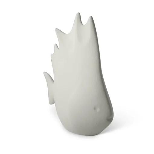 Lineasette Pesce tropicale grande in ceramica grigio