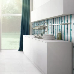 Arcea Handmade Design Piastrella Bambù quadrata verde acqua e bianca