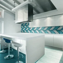 Arcea Handmade Design Piastrella Chi Square verde e bianca