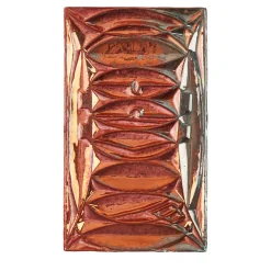 Ceramiche Lega di Martina Scarpa Piastrella Decorativa Rettangolare in Ceramica con Lustro Rosso e Verde