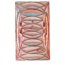 Ceramiche Lega di Martina Scarpa Piastrella Decorativa Rettangolare in Ceramica con Lustro Rame