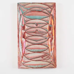 Ceramiche Lega di Martina Scarpa Piastrella Decorativa Rettangolare in Ceramica con Lustro Rame