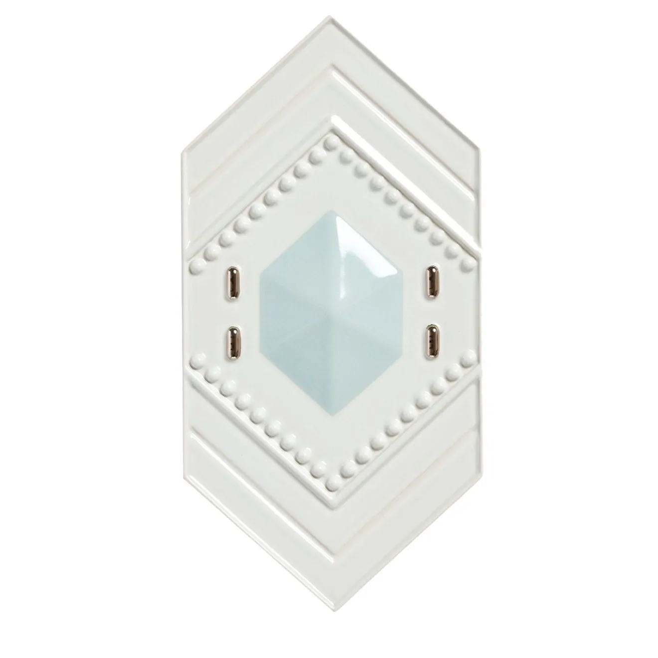 Bosa Piastrella di ceramica Enigma Bianco Lucido e Verde Vintage di Elena Salmistraro