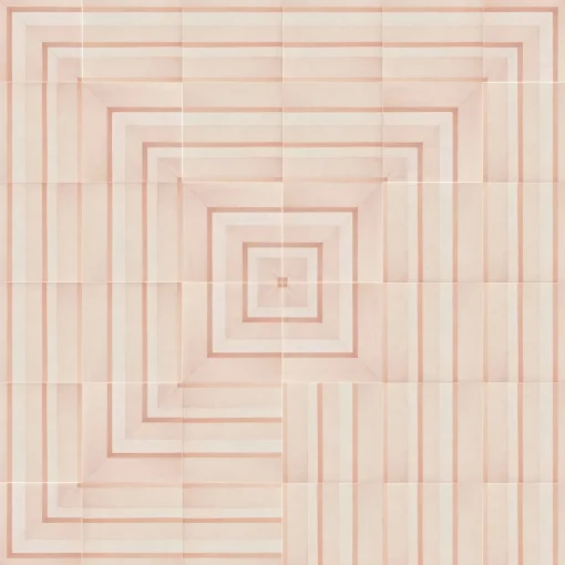 Francesco De Maio Piastrella Geometrie D’Ombra In Ceramica Rosa Cipria Motivo A Linee