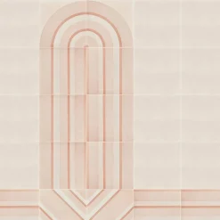 Francesco De Maio Piastrella Geometrie D’Ombra In Ceramica Rosa Cipria Motivo A Linee