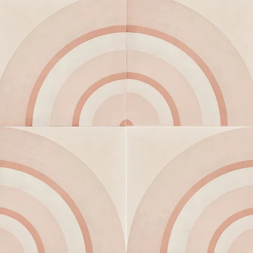 Francesco De Maio Piastrella Geometrie D’Ombra In Ceramica Rosa Motivo Circolare