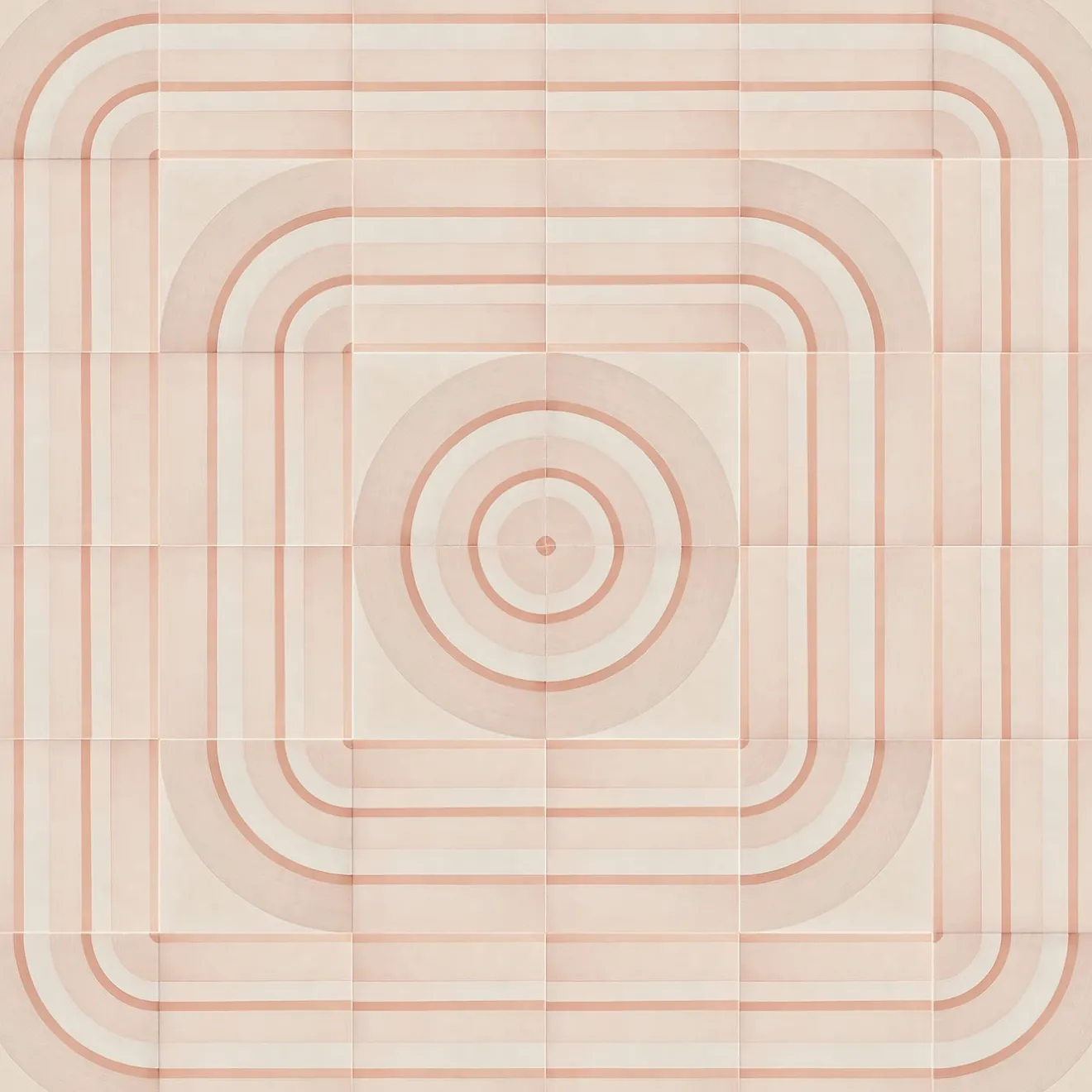 Francesco De Maio Piastrella Geometrie D’Ombra In Ceramica Rosa Motivo Circolare