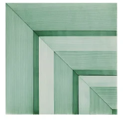 Francesco De Maio Piastrella Geometrie D’Ombra In Ceramica Verde Rame Motivo Quadrato