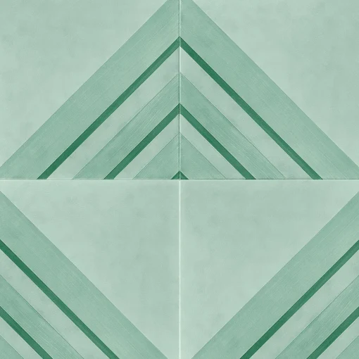 Francesco De Maio Piastrella Geometrie D’Ombra In Ceramica Verde Rame Motivo Triangolare