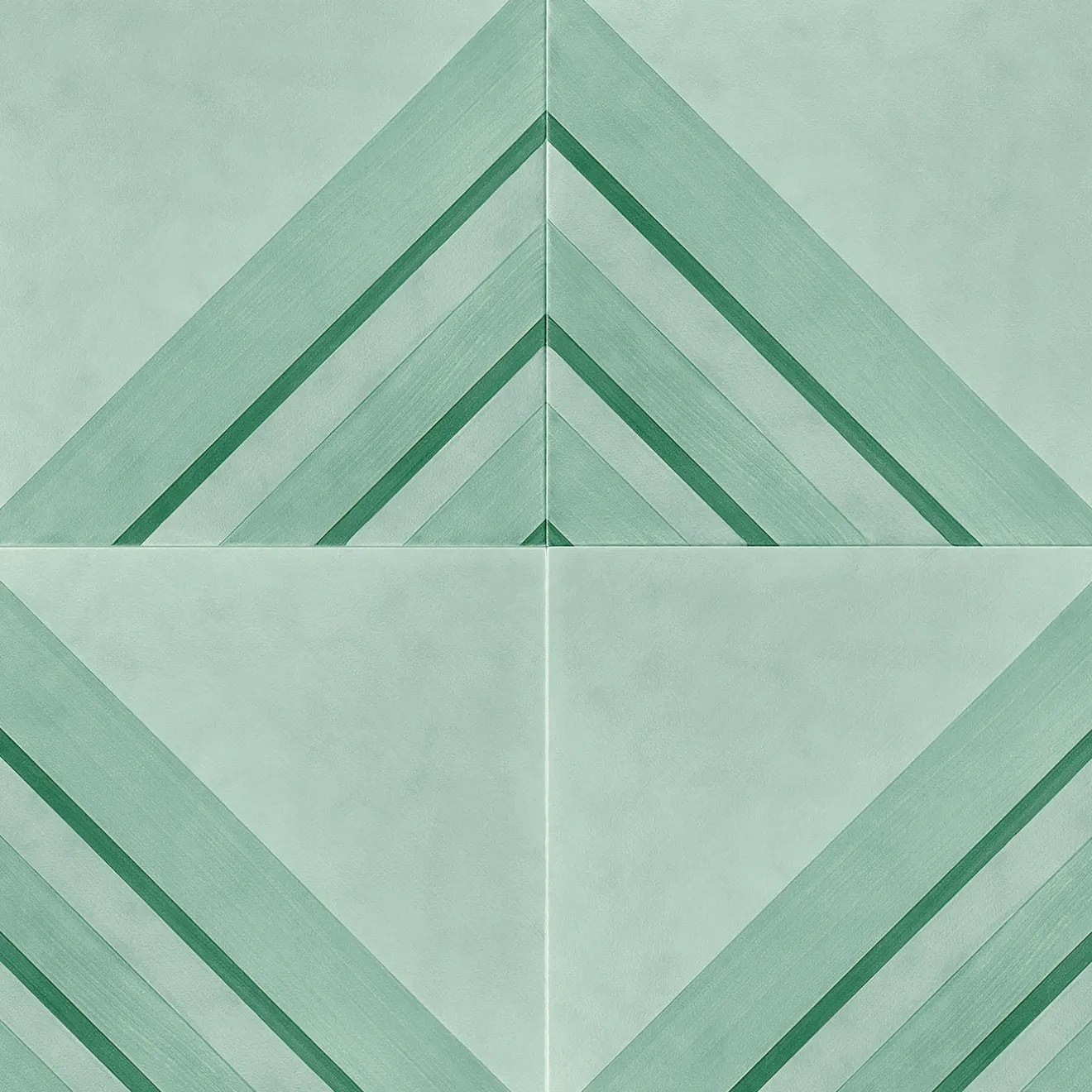 Francesco De Maio Piastrella Geometrie D’Ombra In Ceramica Verde Rame Motivo Triangolare