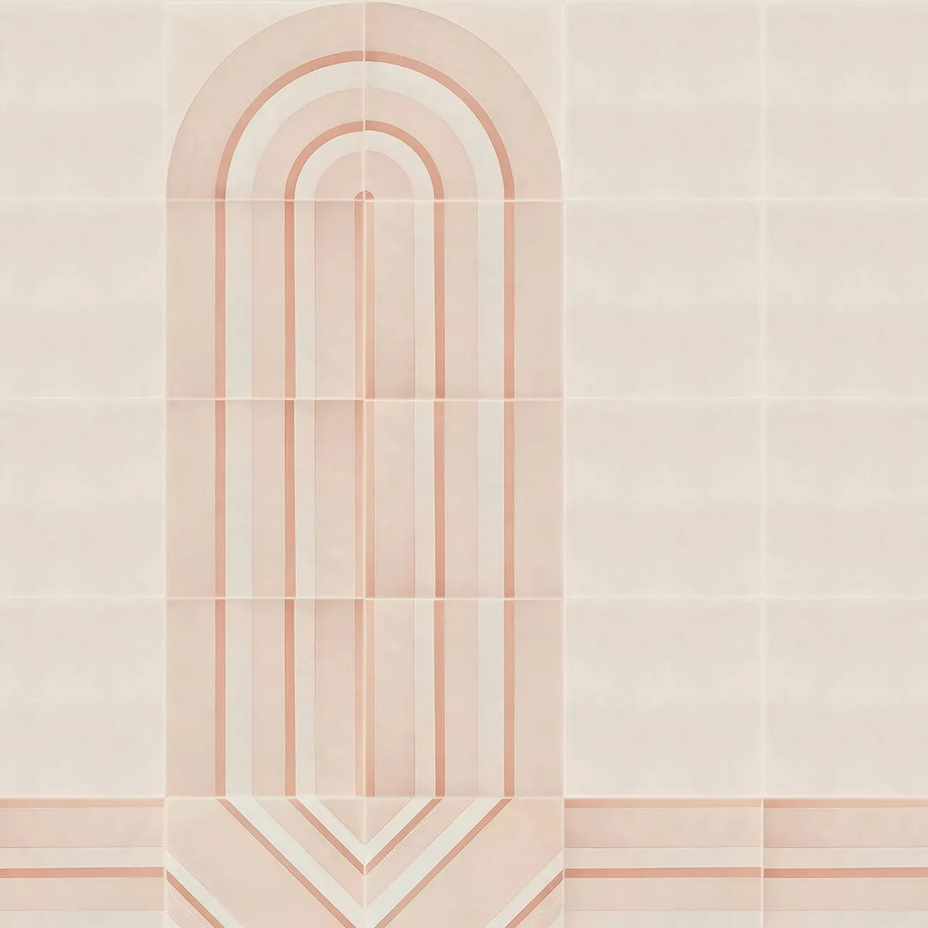 Francesco De Maio Piastrella Geometrie D’Ombra In Ceramica Rosa Cipria Motivo Diagonale