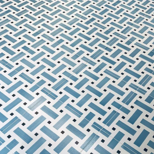 Francesco De Maio Piastrella La Cripta In Ceramica Azzurro E Grigio Scuro Motivo Geometrico