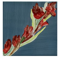 Francesco De Maio Piastrella policroma "Gladioli" di Van Gogh