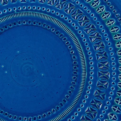Bitossi Ceramiche Piatto Decorativo Blu Grande di Aldo Londi