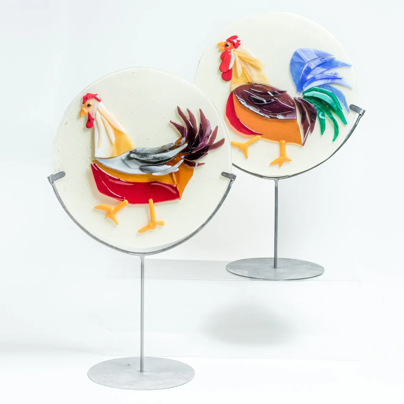 Vetrofuso Piatto decorativo Hen ⌀33cm