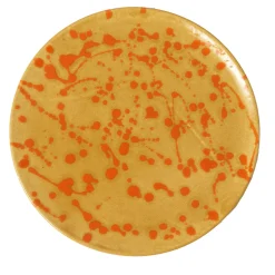Carola fra i Trulli Piatto decorativo in ceramica arancione e caramello