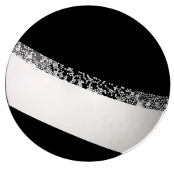 VéVé Glass Piatto decorativo in vetro di Murano bianco e nero di Andrea Orso