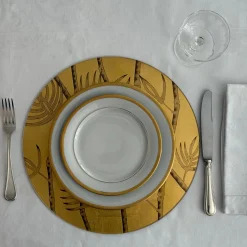 Stefania Dei Rossi Piatto Decorativo Palme Oro