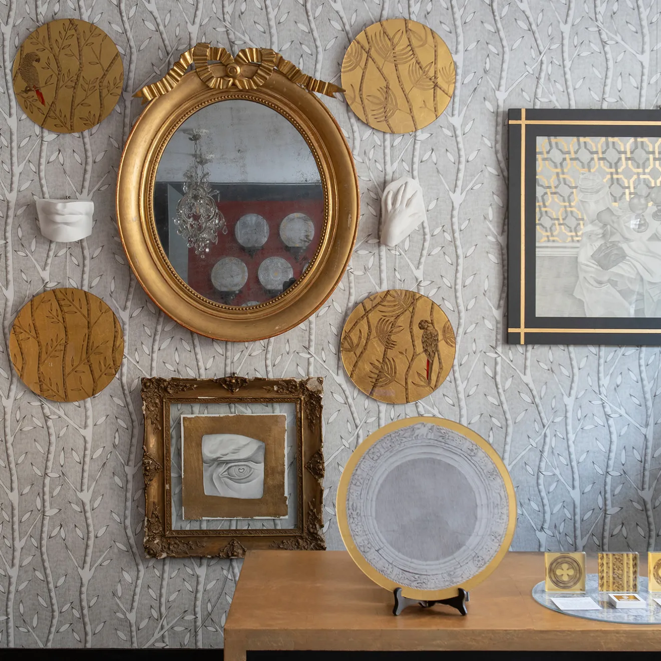 Stefania Dei Rossi Piatto Decorativo Palme Oro