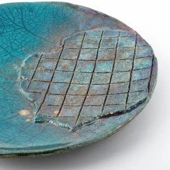 Design Center 1991 Piatto Decorativo Riflessi Veneziani In Ceramica Blu Di Nino Basso