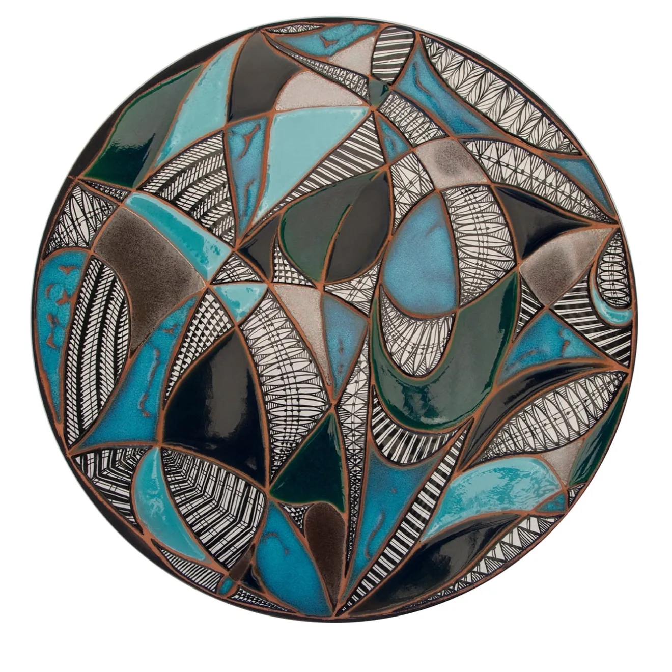 Zuma Ceramiche by Lucia Carpentieri Piatto decorativo Sassi di Mare Optical Multicolor