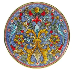 Sambuco Piatto rotondo a mosaico floreale
