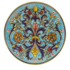 Sambuco Piatto rotondo blu mosaico