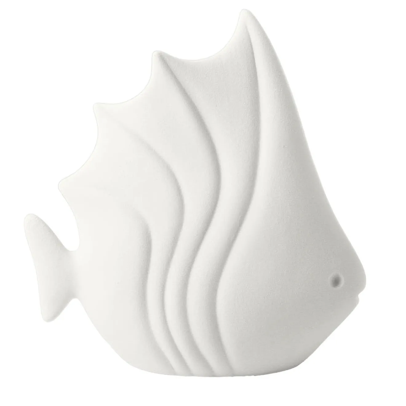 Lineasette Piccolo pesce tropicale in ceramica bianca