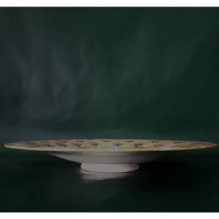 La Bottega del Vasaio Piuma di pavone gialla ⌀ Piatto decorativo da 35 cm