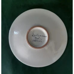 La Bottega del Vasaio Piuma di pavone gialla ⌀ Piatto decorativo da 25 cm