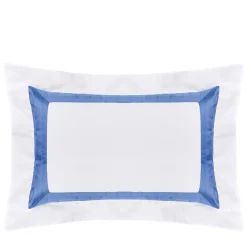 Verderoccia Plissè Bianco e Country Blue US King Sham