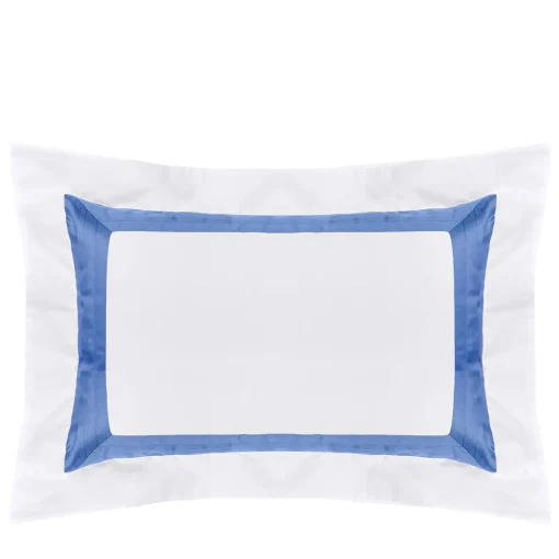 Verderoccia Plissè Bianco e Country Blue US King Sham