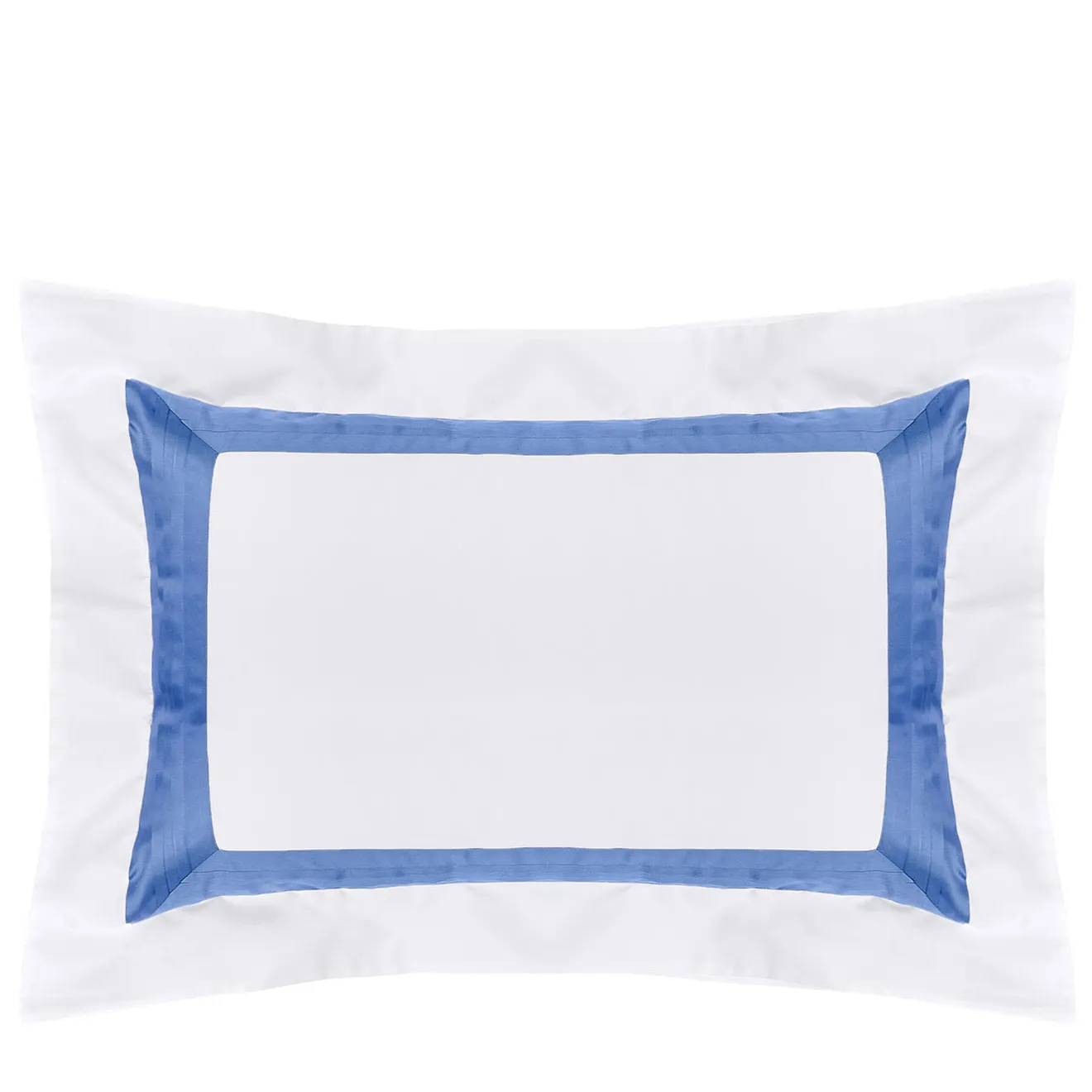 Verderoccia Plissè Bianco e Country Blue US King Sham