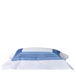 Verderoccia Plissè Bianco e Country Blue US King Sham