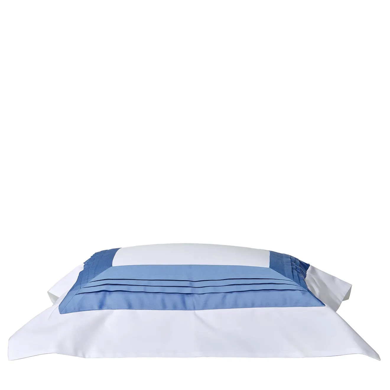 Verderoccia Plissè Bianco e Country Blue US King Sham