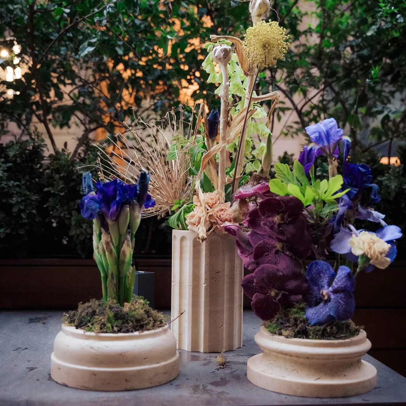 FiammettaV Home Collection POR TAN TE Vaso a colonna in marmo travertino satinato