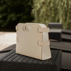 ADJ Style Porta riviste in Panna Cotta e cuoio bianco