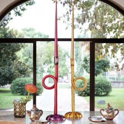 Aina Kari Portacandele a nodo in ambra veneziana