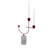 Nunzia Ponsillo Portacandele Equilibrista bianco Carrara e rosso