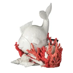 I Borbone Capodimonte Portacandele Flambeau Nemo bianco e rosso di Antonio Fullin
