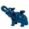 Ceramica Gatti 1928 Portacandele in Ceramica Fiamme Bestiali Elefante Blu