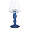 Creart Portacandele in vetro blu Candel
