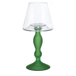 Creart Portacandele in vetro verde Candel