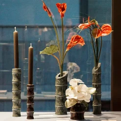 MMairo Portacandele Kadomatsu in marquina nera di Michele Chiossi