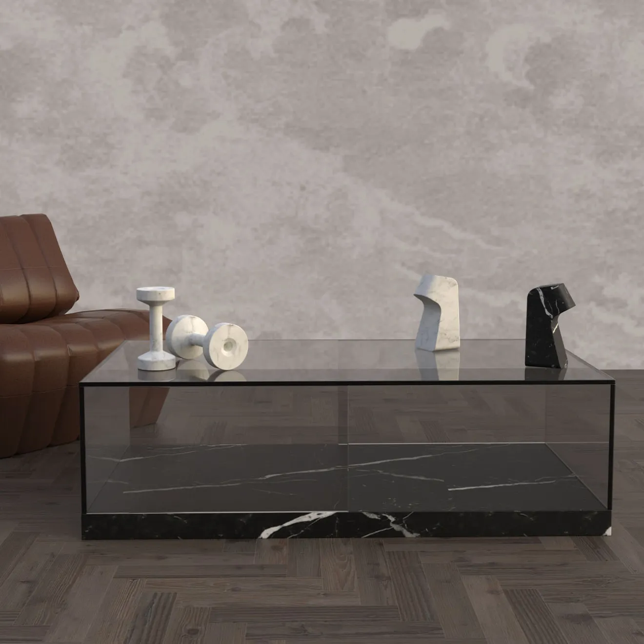 Monitillo 1980 Portacandele monolitico in marmo Tara