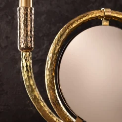 Aina Kari Portacandele San Marco Mirroring in Ottone Martellato