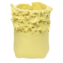 Vittorio Passaro Portacandele Soffio in Porcellana Giallo