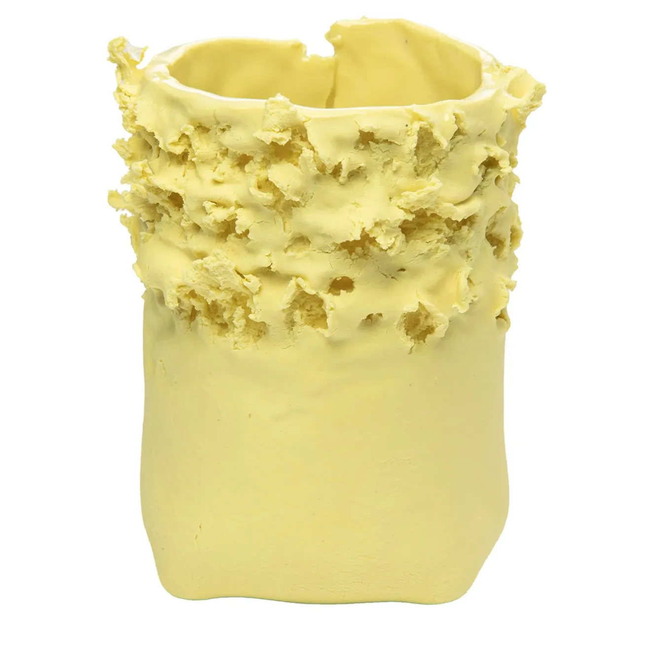 Vittorio Passaro Portacandele Soffio in Porcellana Giallo