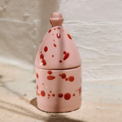 Carola fra i Trulli Portacandele Trullo Rosa e Borgogna